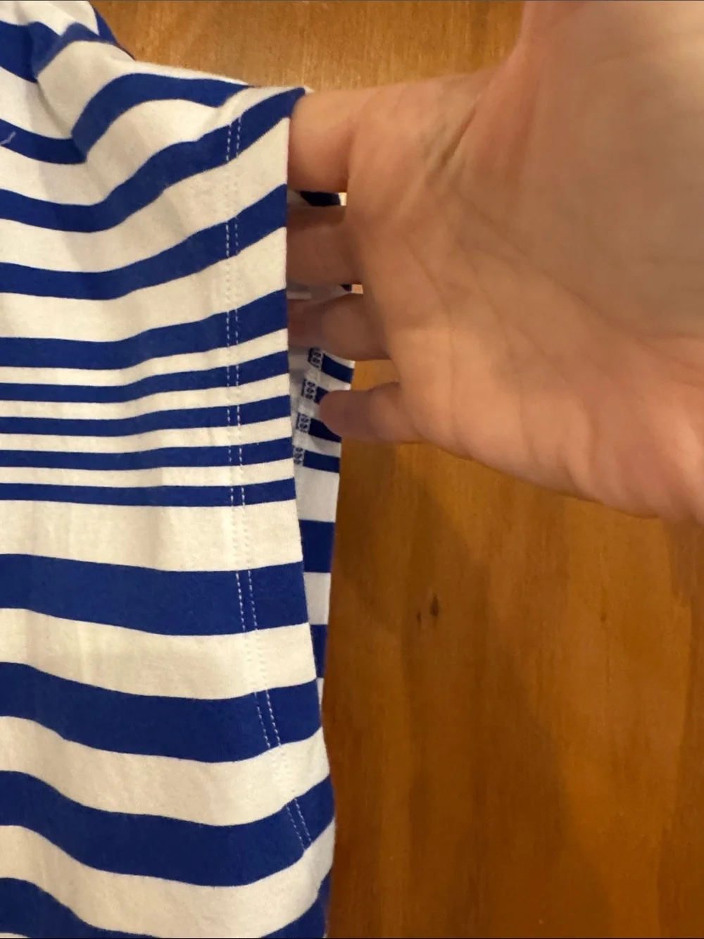Cuddl Duds Blue and White Striped short-Sleeve Top - Picture 3 of 5